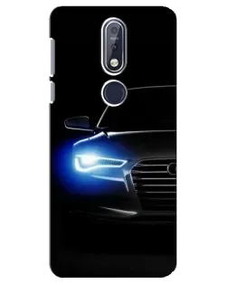 Чехол для Nokia 7.1 (2018) с картинкой «Неоновый взгляд Audi»