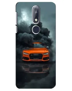 Чехол для Nokia 7.1 (2018) с картинкой «Audi в облаках дыма»