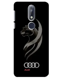 Чехол для Nokia 7.1 (2018) с картинкой «Графика — пантера и Audi»