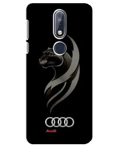 Чехол для Nokia 7.1 (2018) с картинкой «Графика — пантера и Audi»