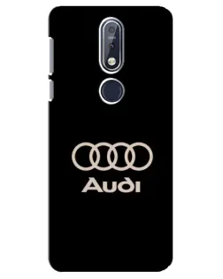 Чехол для Nokia 7.1 (2018) с картинкой «Audi — золотой логотип»