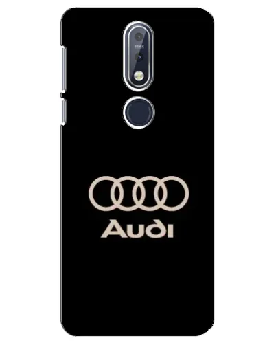 Чехол для Nokia 7.1 (2018) с картинкой «Audi — золотой логотип»