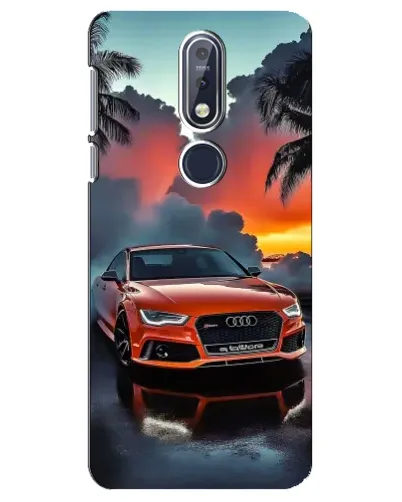 Чехол для Nokia 7.1 (2018) с картинкой «Audi — закат»