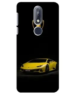 Чехол для Nokia 7.1 (2018) с картинкой «Lamborghini желтый акцент»