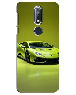 Чехол для Nokia 7.1 (2018) с картинкой «Салатовый Lamborghini Huracan»