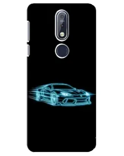 Чехол для Nokia 7.1 (2018) с картинкой «Неоновый контур Lamborghini»
