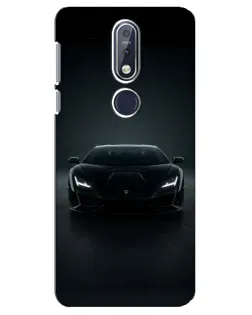 Чехол для Nokia 7.1 (2018) с картинкой «Черный Lamborghini Aventador»