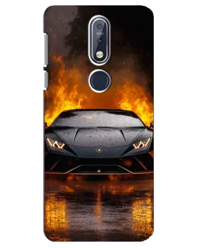 Чехол для Nokia 7.1 (2018) с картинкой «Lamborghini в огне» Чехол для Nokia 7.1 (2018) с картинкой «Lamborghini в огне»