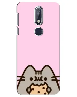 Чехол для Nokia 7.1 (2018) с картинкой «Pusheen и печенье» Чехол для Nokia 7.1 (2018) с картинкой «Pusheen и печенье»
