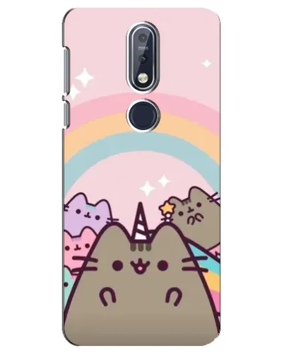 Чехол для Nokia 7.1 (2018) с картинкой «Единорог Pusheen» Чехол для Nokia 7.1 (2018) с картинкой «Единорог Pusheen»