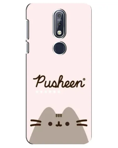 Чехол для Nokia 7.1 (2018) с картинкой «Pusheen логотип» Чехол для Nokia 7.1 (2018) с картинкой «Pusheen логотип»