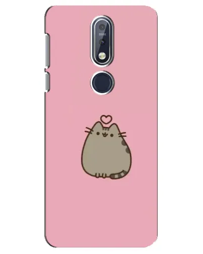Чехол для Nokia 7.1 (2018) с картинкой «Pusheen сердце» Чехол для Nokia 7.1 (2018) с картинкой «Pusheen сердце»
