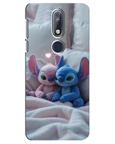 Чехол для Nokia 7.1 (2018) с картинкой «Плюшевые Стич Ангел»
