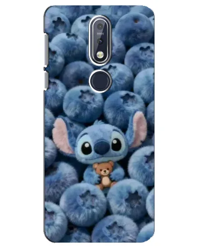 Чехол для Nokia 7.1 (2018) с картинкой «Стич и голубика»