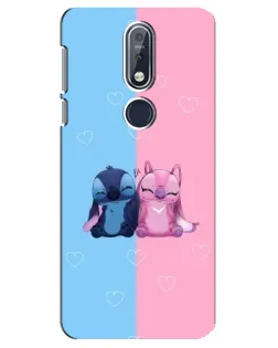 Чехол для Nokia 7.1 (2018) с картинкой «Stitch и Angel Love» Чехол для Nokia 7.1 (2018) с картинкой «Stitch и Angel Love»