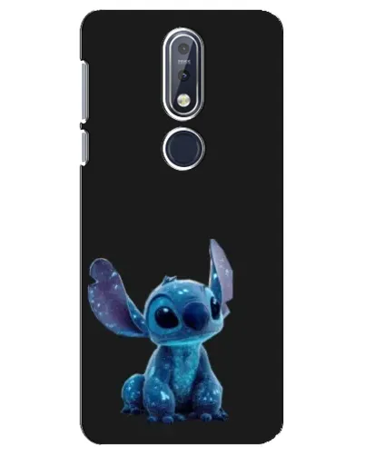 Чехол для Nokia 7.1 (2018) с картинкой «Стич на черном»