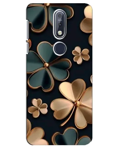 Чехол для Nokia 7.1 (2018) с картинкой «Клевер в золоте»