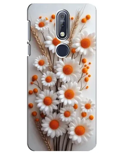 Чехол для Nokia 7.1 (2018) с картинкой «Белые сухоцветы»
