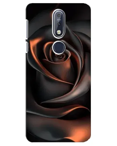 Чехол для Nokia 7.1 (2018) с картинкой «Шелковая черная роза»