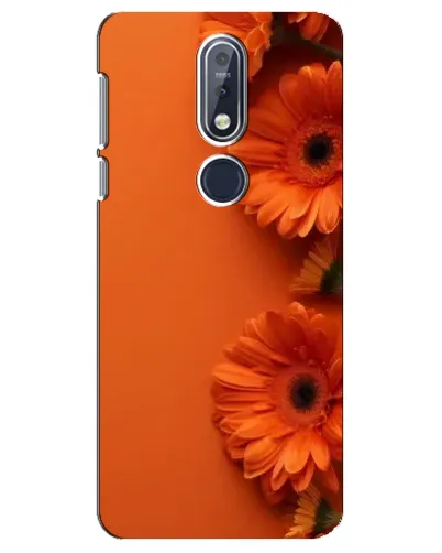 Чехол для Nokia 7.1 (2018) с картинкой «Оранжевые герберы»
