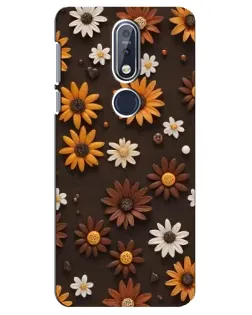 Чохол для Nokia 7.1 (2018) з картинкою «Візерунок з маленьких соняшників»