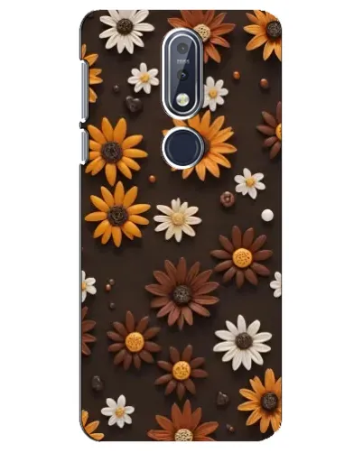 Чехол для Nokia 7.1 (2018) с картинкой «Узор из маленьких подсолнухов»