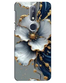 Чохол для Nokia 7.1 (2018) з картинкою «Біла квітка та золотий флюїд»