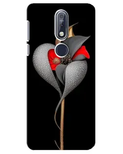 Чохол для Nokia 7.1 (2018) з картинкою «Срібна фантазійна квітка»