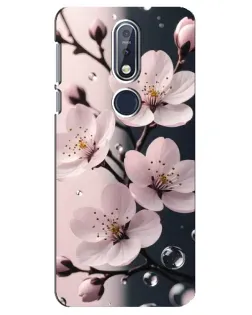 Чохол для Nokia 7.1 (2018) з картинкою «Ніжня сакура та краплі»