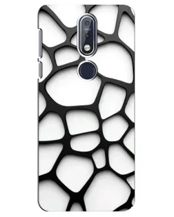 Чохол для Nokia 7.1 (2018) з картинкою «Біла об'ємна сітка»