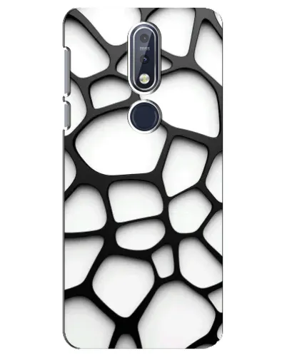 Чохол для Nokia 7.1 (2018) з картинкою «Біла об'ємна сітка»