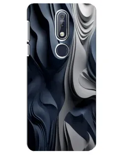 Чохол для Nokia 7.1 (2018) з картинкою «Об'ємні сині складки»