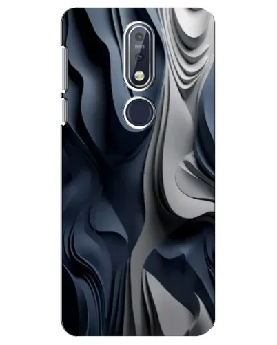 Чохол для Nokia 7.1 (2018) з картинкою «Об'ємні сині складки»