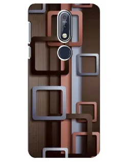 Чохол для Nokia 7.1 (2018) з картинкою «Коричневі об'ємні квадрати»