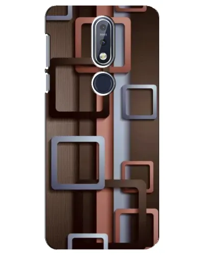 Чохол для Nokia 7.1 (2018) з картинкою «Коричневі об'ємні квадрати»