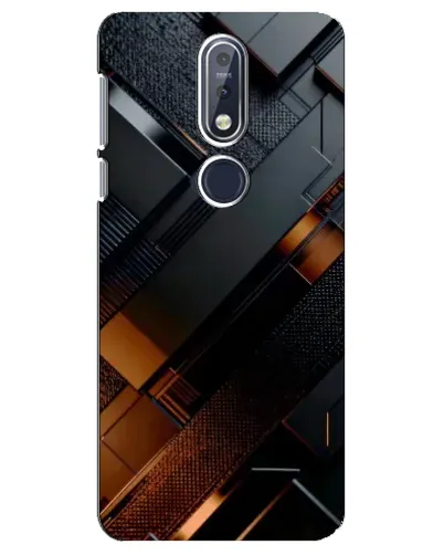 Чохол для Nokia 7.1 (2018) з картинкою «Чорні геометричні блоки»