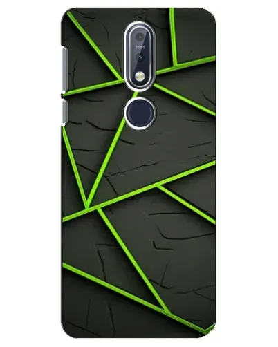 Чохол для Nokia 7.1 (2018) з картинкою «Зелені геометричні лінії»