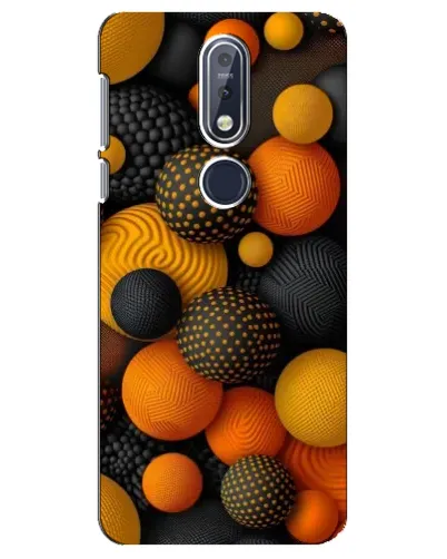 Чохол для Nokia 7.1 (2018) з картинкою «Об'ємні помаранчеві сфери»