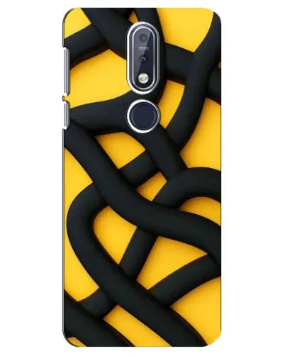 Чохол для Nokia 7.1 (2018) з картинкою «Чорне жовте переплетення»