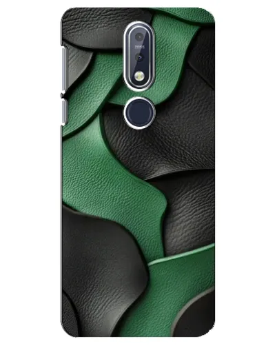 Чохол для Nokia 7.1 (2018) з картинкою «Зелені шкіряні хвилі»