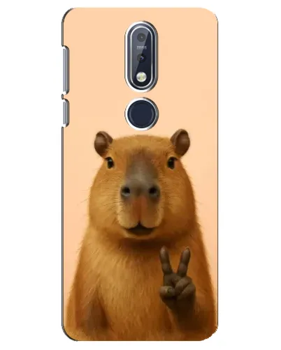 Чехол для Nokia 7.1 (2018) с картинкой «Капибара виктория»