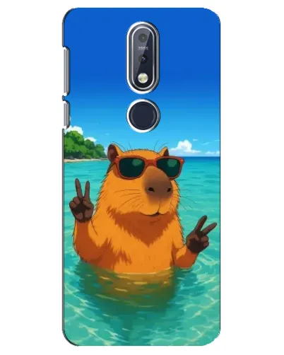 Чехол для Nokia 7.1 (2018) с картинкой «Морская капибара»