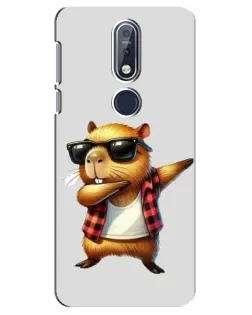Чехол для Nokia 7.1 (2018) с картинкой «Капибара рэпер даб»