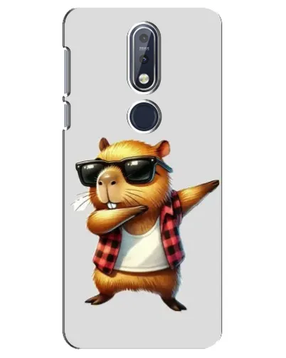 Чехол для Nokia 7.1 (2018) с картинкой «Капибара рэпер даб»