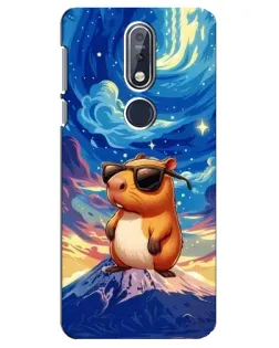 Чехол для Nokia 7.1 (2018) с картинкой «Капибара Ван Гога»