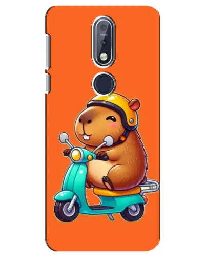 Чехол для Nokia 7.1 (2018) с картинкой «Капибара на скутере»