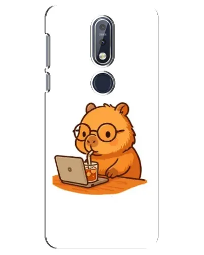 Чехол для Nokia 7.1 (2018) с картинкой «Капибара с ноутбуком»