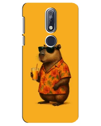 Чехол для Nokia 7.1 (2018) с картинкой «Капибара на отдыхе»