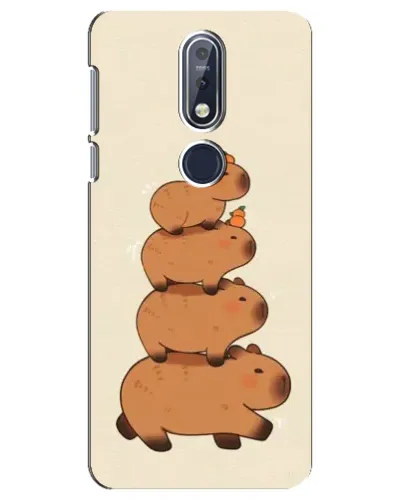 Чехол для Nokia 7.1 (2018) с картинкой «Башня из капибар»