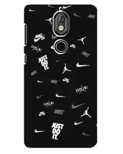 Чохол для Nokia 7 з картинкою «Nike Black Pattern»